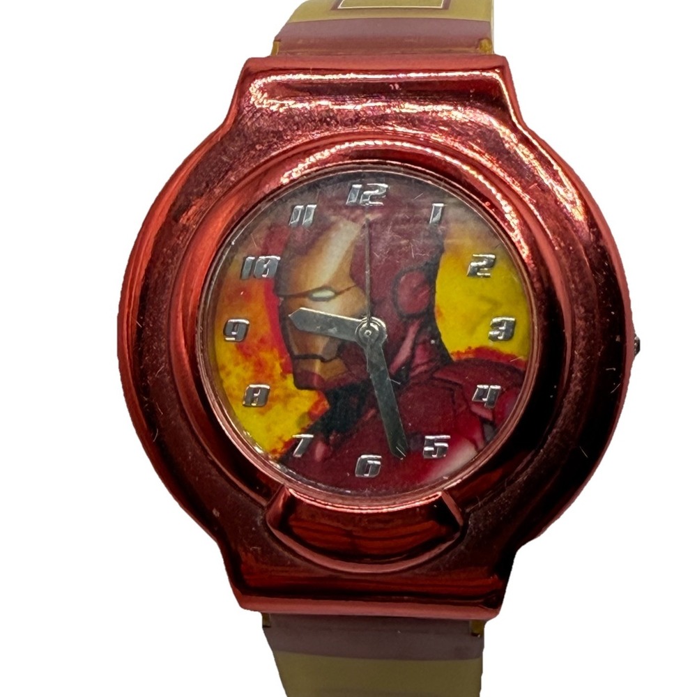 Rare! IRON MAN Watch Red Yellow Avengers Comics Collectibles 2009 NEW BATTERY